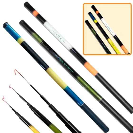 Kit 3 Varas Telescópicas 3m Pesca Leve Portátil Alta Resistência Pesca Rio Lago Praia Compacta Fácil Transporte