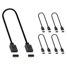 KIT 5 CABO EXTENSOR ARGB 3 PINOS 5V - 30CM FAN E FITA DE LED