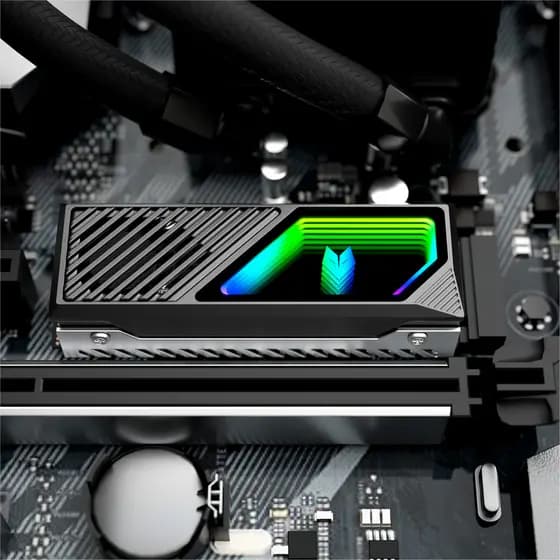 DISSIPADOR CALOR SSD M.2 NVME LED ARGB 3 PINOS COM VENTILADOR COOLMOON M2F