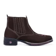 Bota Country Texana Feminina Cruz Em Couro Bico Quadrado Ref: MCF-01