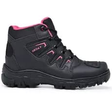 Bota Motociclista Feminino Coturno Motoqueiro Proteção Marcha Bico REF:MTF02