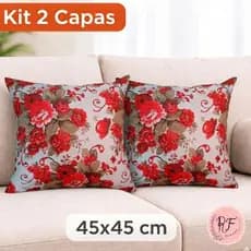 Kit 2 Capas de Almofada 45x45 Gorgurinho Floral Tradicional Capa Almofada Estampada Capa Almofada Moderna Almofada Sala