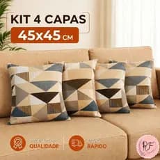 Kit 4 Capas de Almofada 45x45 Gorgurinho Geométrica Moderna Decorativa Capa de almofada Almofada decorativa Elegante