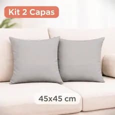 Kit 2 Capas de Almofada 45x45 Oxford Cinza Decorativa Capa almofada decorativa Capa almofada barata Capa almofada lisa