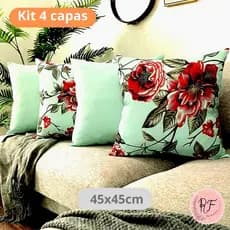 Kit 4 Capas de Almofadas Decorativas Estampadas Com Zíper Sala Sofá Capa Almofada Decorativa Capa Almofada Moderna