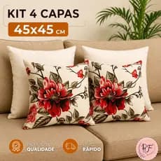 Kit 4 Capas de Almofadas Decorativas Estampadas Com Zíper Sala Sofá Capa Almofada Decorativa Capa Almofada Moderna