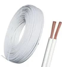 Fio Paralelo- Branco Cabo Extensão Elétrico Flexível Construção Obras 0,50mm
