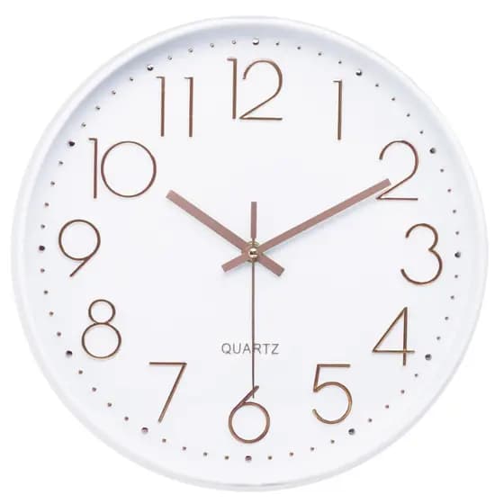 Relógio de Parede 30cm Branco Números Grandes Luxo Moderno Silencioso Decorativo