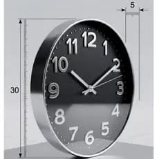 Relógio de Parede 30cm Preto Números Grandes Moderno Minimalista Silencioso Decorativo