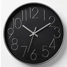 Relógio de Parede Grande 30cm Preto Silencioso Moderno Minimalista Decoração Sala Quarto Escritório