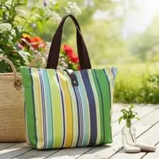Tote Bag Bolsa de Praia Estampada com Zíper – Floral, Dobrável e Espaçosa