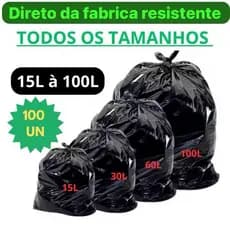 Saco de lixo resistente com 100 unidades,  20L - 40L- 60L - 100L - direto da fabrica