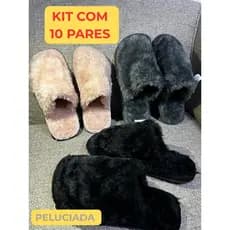 Kit com 50 pares de pantufas pelúciadas fofinhas super macias e quentinhas