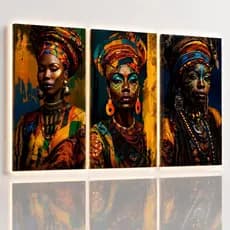 Quadro Decorativo 122x60 Mulher Africana Rainha Negra Poder Sala