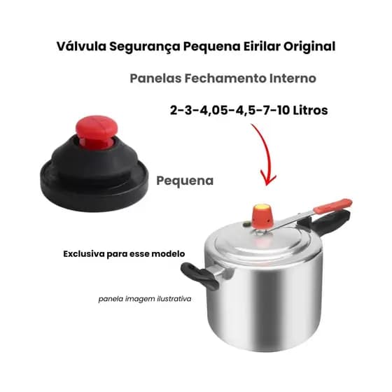 Válvula Fechamento Interno Silicone 2-3-4,5-7 e 10 Litros - Eirilar