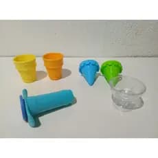 Kit sorvete, para massinha de modelar, play doh, com 6 peças.