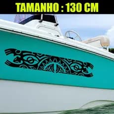 Adesivo Lateral de Barco 2 Lados - Tartaruga Havaiana