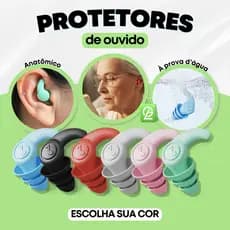 Protetor Auricular Silicone Tampão de Ouvido Redução de Ruído Sono Concentração Esporte Reutilizável