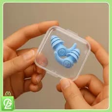 Protetor Auricular de Silicone Reutilizável para Dormir Reduzir Ruídos Kit de Tampões de Ouvido Azul