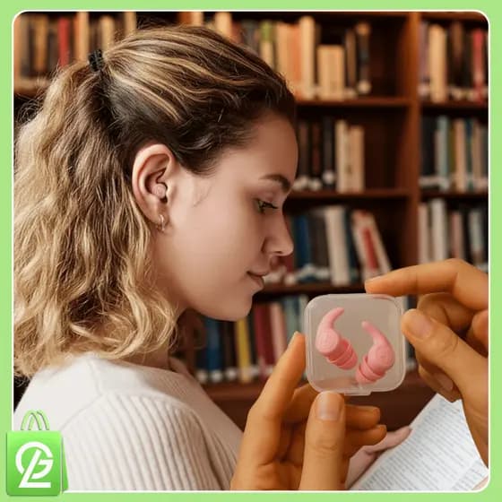 Tampão Auricular de Silicone Anti Ruído 3 Camadas para Sono Proteção Auditiva Rosa Kit Atacado