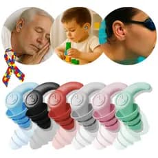 Kits Protetor Auricular Tampão Silicone 3 Camadas Dormir Natação Estudo Esportes Viagem Autismo