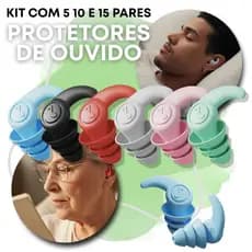 Kit 5 10 15 Tampões de Ouvido Protetores Silicone Anti-Ruído Estudo Viagem Natação Revenda Atacado