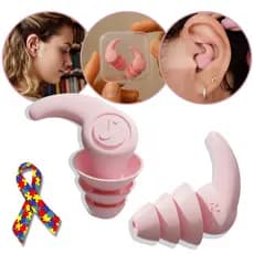 Kit Protetor de Ouvido Tampão 3 Camadas Redução de Ruído Sono Proteção Auditiva Rosa Atacado Revenda