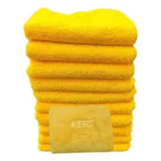 Kit 10 Flanelas Pano De Microfibra 360gsm 40 X 60cm Kers Dual Loop Cor Amarelo