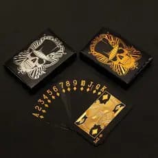 Jogo De Cartas Baralho Cartão Black e Ouro 24k Para Jogos Truco Poker e Tabuleiro à Prova D'Água MT031 (CC) MT031-1 (E)