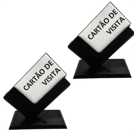 Kit 2 Porta Cartões Escritório Mesa Expositor de Cartão Visitas