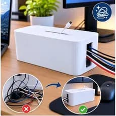 Caixa Organizadora Fios Porta Cabos Tomadas Fonte Régua Decoração Home Office