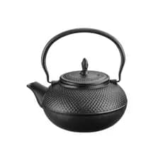 Chaleira De Ferro Fundido 1,5 Litros MTA 9045 Esmaltada Preta Com Infusor De Inox Bule Para Cha Cafe Tradicional
