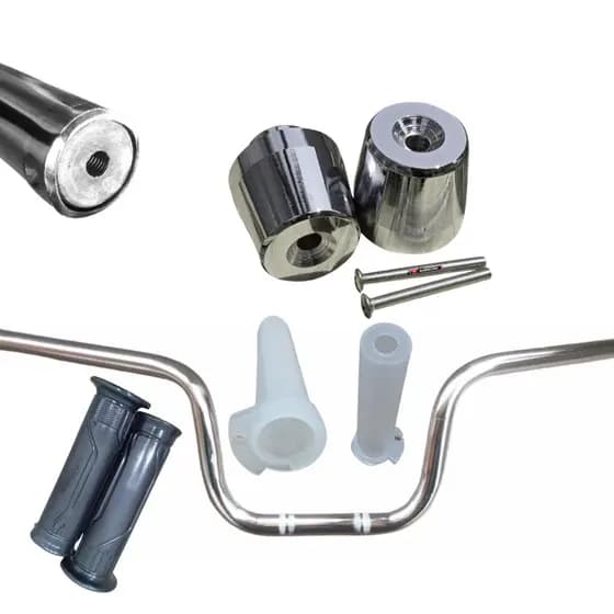Guidão Para Yamaha Factor YBR Com Manopla Pezinho e Roldana Aço Durável