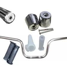 Guidão Para Yamaha Factor YBR Com Manopla Pezinho e Roldana Aço Durável