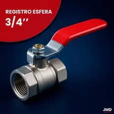 Registro de Esfera Vazão Total 3/4 DN20 PN40 para Instalações Hidráulicas