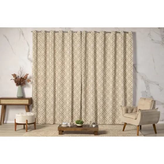 Cortina Capri Rustica Quarto e Sala Estampada 2.80m x 1,70m