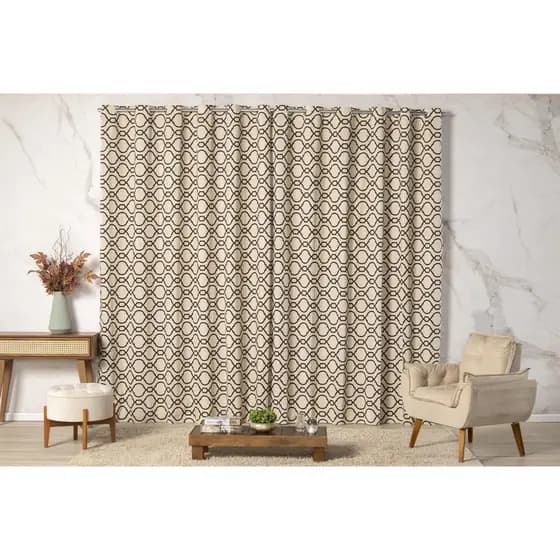 Cortina Capri Rustica Quarto e Sala Estampada 5m x 2,70m