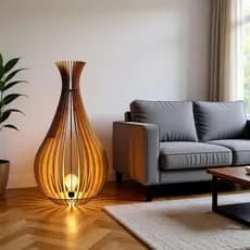 Abajur Grande de Chão GOTAS DE ORVALHO MDF Luminária -