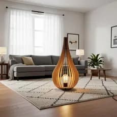Abajur Grande de Chão CAPADÓCIA MDF Luminária -
