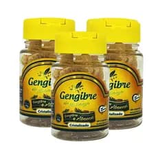 Kit 3 Unidades de Gengibre Cristalizado com Abacaxi de 40g cada - Gengibre da Natureza