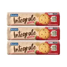 Kit com 3 Pacotes de Biscoito Integrale Morango e Aveia de 150g cada - Renata