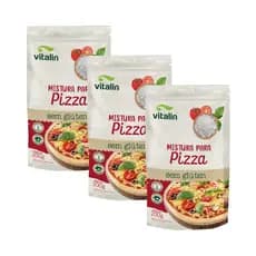 Kit com 3 Pacotes de Mistura para Massa de Pizza sem Glúten de 200g cada - Vitalin