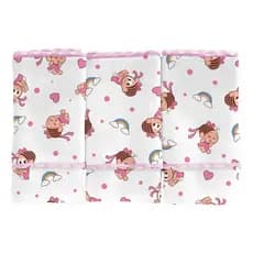 Pano de Boca Bebe Estampas Monica e Cebolinha 100% Algodão Pacote com 3 Unidades