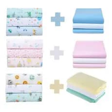 Kit 6 Cueiros PAPI Bebê Flanelado Estampado ou Liso 100% algodão 80cm x 50cm