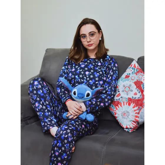 Pijama Feminino de Inverno de Suede