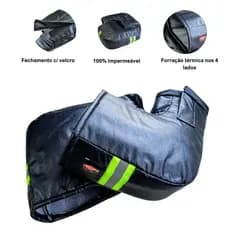 Luva de Guidão Térmica e Impermeável Polaina de Guidão de Moto Protetor para chuva e frio