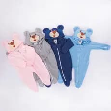 Macacão Bebê Urso Para Bebê Menino E Menina Com Capuz