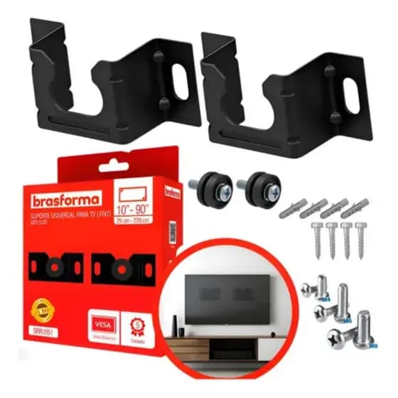 Suporte para TV Universal Fixo Smart TV LED LCD 10 a 90 Polegadas 40kg Brasforma Original