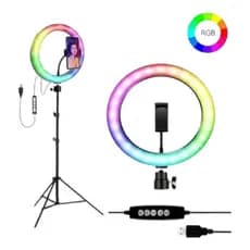 Ring Light Rgb Colorida 12 Polegadas Led 30cm + Tripé 2m