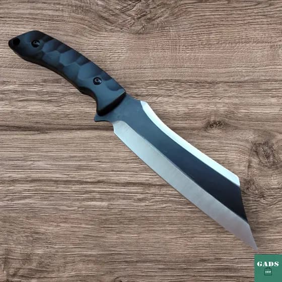Cutelo Faca Fulltang Aço Inox Black com Bainha Churrasco Pescaria Lâmina Super Afiada